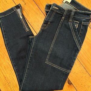 Joie Dark Wash Denim mid-rise ankle zip skinny jeans size 26